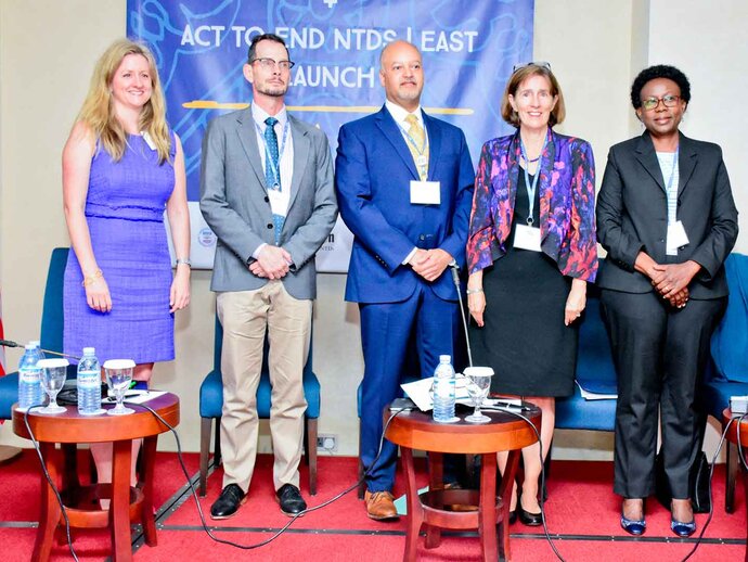 Representatives gather at the launch of USAID Act to End NTDs East program