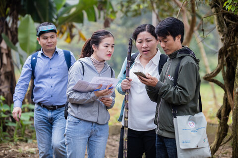Teams conduct a trachoma impact survey in Bac Kan province, Vietnam. Data is entered into the Tropical Data system, which supports programs through the full survey process. Photo credit: RTI International/ Nguyen Minh Duc