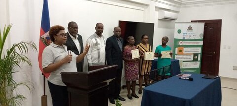 Haiti's Ministry of Health and Population recognized the efforts of NTD champions in Cap Haitien. 